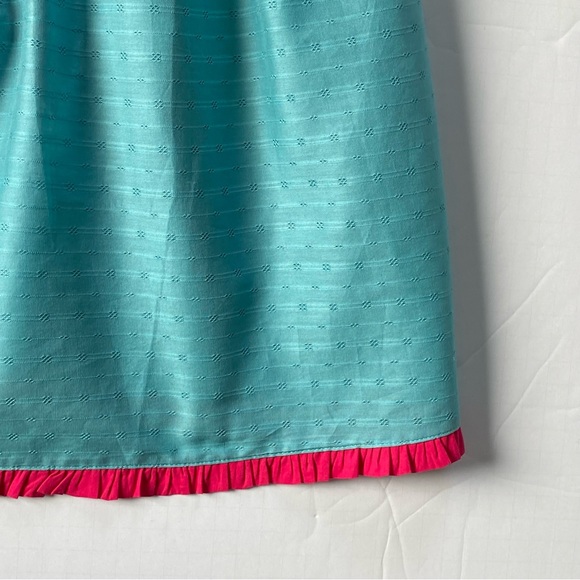 Matilda Jane Shirt Size 12 NWT Enchanted Garden Smock Top New Aqua Pink Trim - Picture 16 of 16